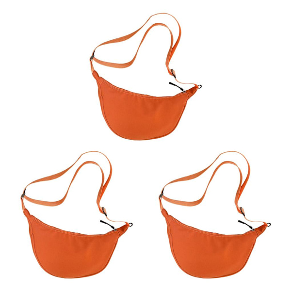 1/2/3/5 Kvinnor Flickor Dumpling Bun Arbetsväska Casual Nylon Orange 3PCS