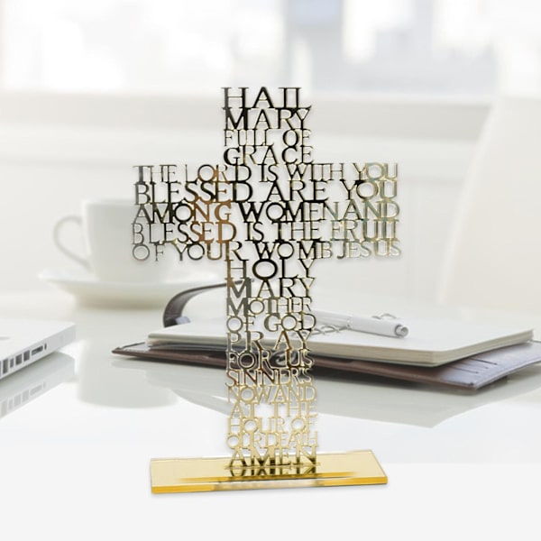 1/2/3/5 Stående krucifix Jesus Scriptures Cross Bön Gold 20cm 1Set