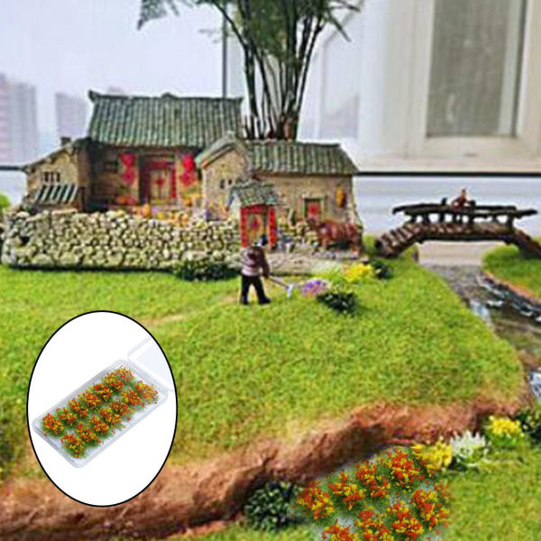 1/2/3/5 Miniature Cluster För Grass Grass Tufts Scenery Model Orange Yellow 1Set