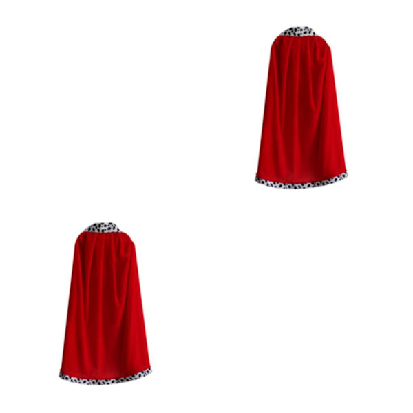 1/2 King Cape King Robe Cloak Kostymtillbehör för maskerad 90cm for Kids 2Set
