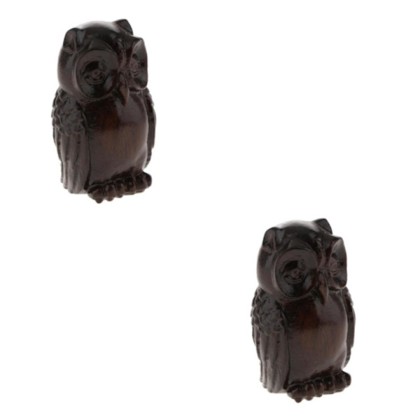 1/2/3/5 Trä Buddha Staty Staty Indien Staty Craft Ornament Owl 2Set