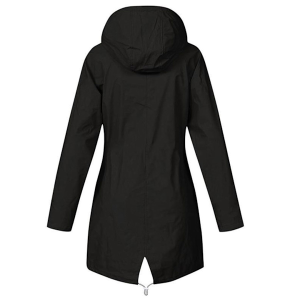 Polyester vattentät och vindtät damjacka för utomhusbruk black XL