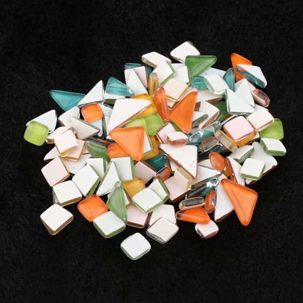 1/2/3/5 Ljusa mosaikplattor Blandade hantverksglasstenar Orange 1-2cm 1Set