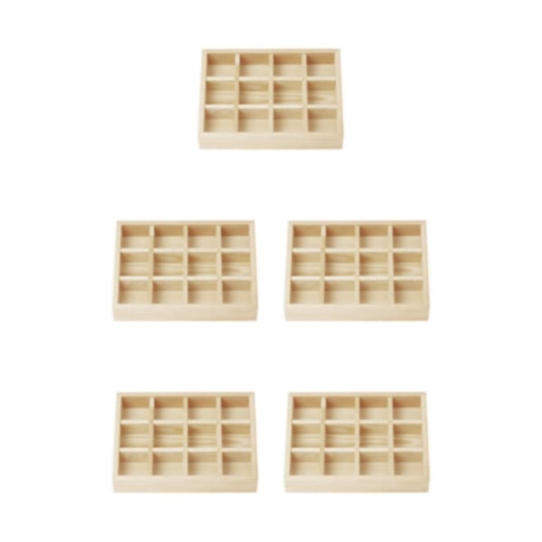 1/3/5 Smycken Display Fack Case Pärlor Hållare Ädelstensarmband 12grids 7.87x5.91x1.38 Inch 5Set