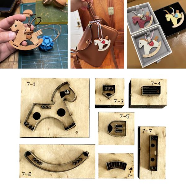 1/2 7 st Punch Embossing Wood Dies för Leather Craft 1 Pc