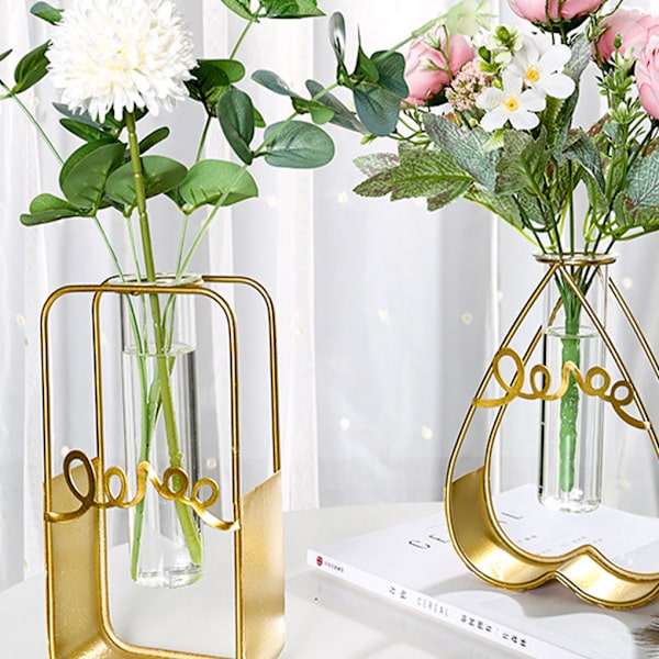 Metall fantastisk guldvas för eleganta bröllopscentrumglas C