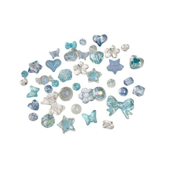 1/2/3 Transparent akrylpärlor Bowknot Love Heart för armband lakes Blue Necklace beads 1Set