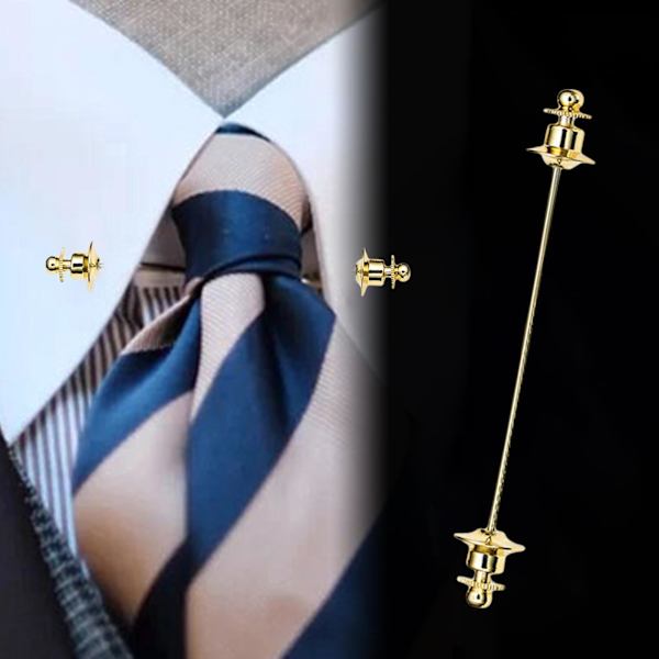 1/2/3/5 Skjortkrage Bar Slipsnål för män 70mm Formell Koppar för Gold 7cm 1Set