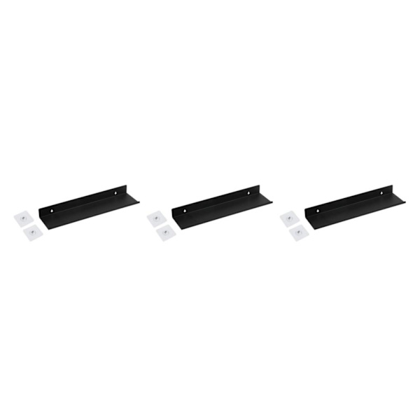1/2/3 Skadefri För flytande väggmonterad hylla för hemmet Black L 3PCS