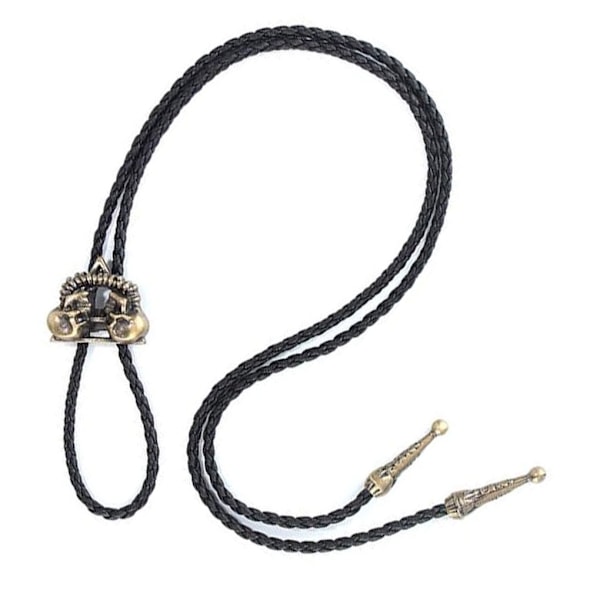 1/3/5 Punk Skeleton Skull Bolo Tie Läder Slips Halsband Antique Copper 1 Pc