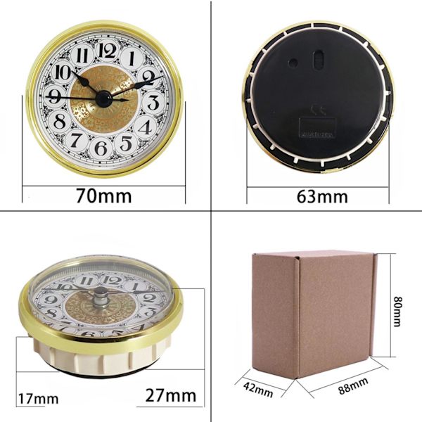 2,8 tums Quartz Classic Clock Movement Round Movement Arabiska för
