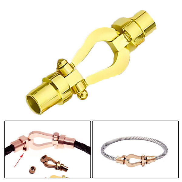 1/3/5 armbandsanslutningsspänne för utbyte av DIY-bearbetning Gold Inner hole 0.52cm 1Set