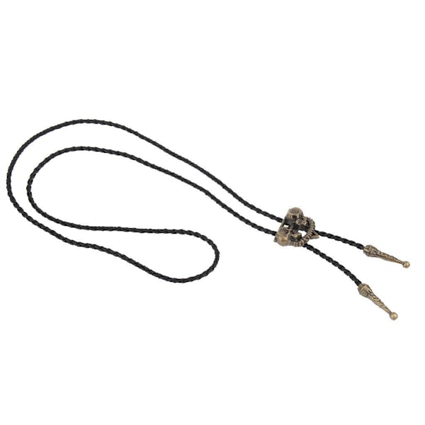 1/3/5 Punk Skeleton Skull Bolo Tie Läder Slips Halsband Antique Copper 1 Pc