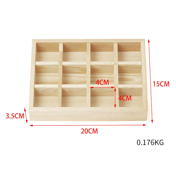 1/3/5 Smycken Display Fack Case Pärlor Hållare Ädelstensarmband 12grids 7.87x5.91x1.38 Inch 1Set