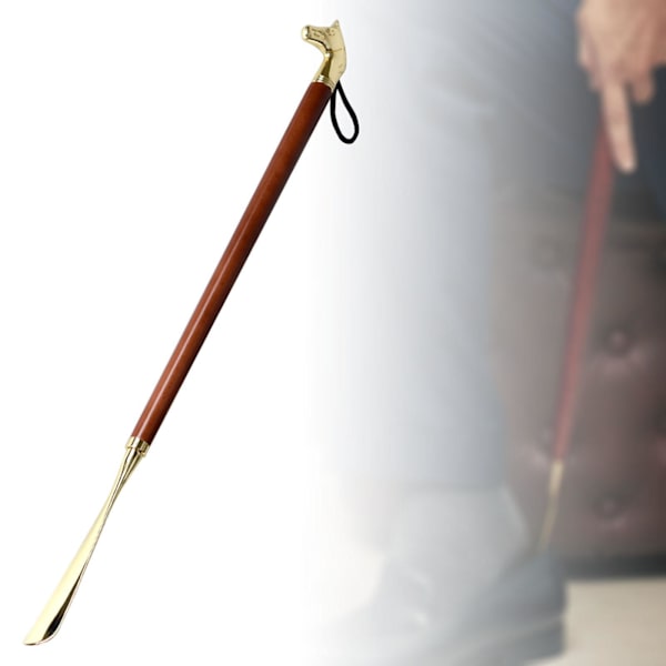 1/2/3 Wooden Shoe Horn Shoe Helper Tool Long Handle Shoehore 56cm Brown Horse 1Set