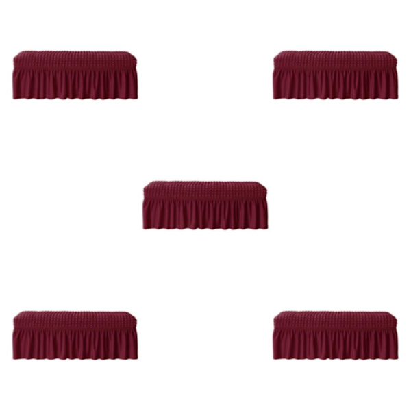 1/2/3/5 lång cover Vattentät bänksitsmöbel Wine Red 5PCS