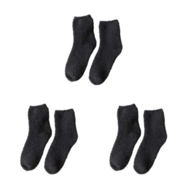 1/2/3/5 10 stycken extra tjocka och elastiska mjuka strumpor Deep Grey 3PCS