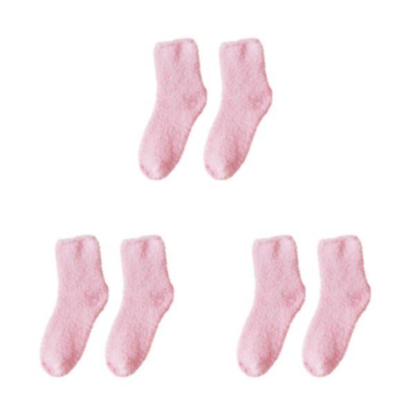 1/2/3/5 10 stycken extra tjocka och elastiska mjuka strumpor Pink 3PCS