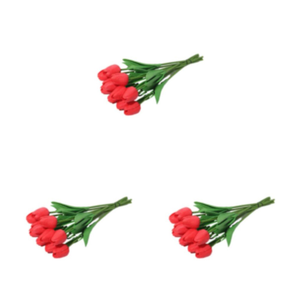 1/2/3 10påse Simulerade tulpaner Ljusa och charmiga blommor för red 3PCS