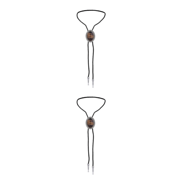 1/2/3/5 Bolo Tie för män Halsband Western Necktie Shirt Chain Brown 100cm 2Set