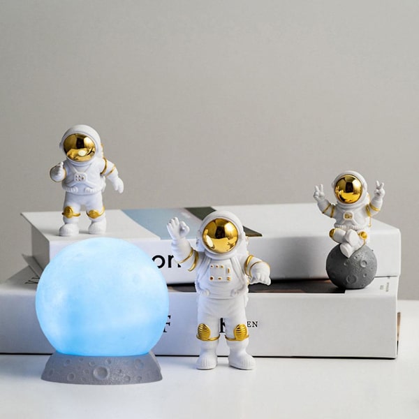 1/2/3/5 4st Astronautfigurer Set Heminredning Söt Sstronaut Gold Blue 1Set
