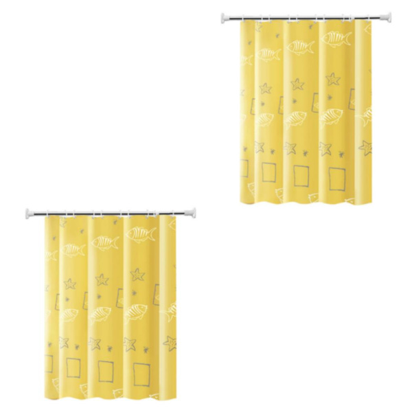 1/2/3 Gula polyestertyggardiner Vattentäta och varma mjuka 260W-200H 2PCS