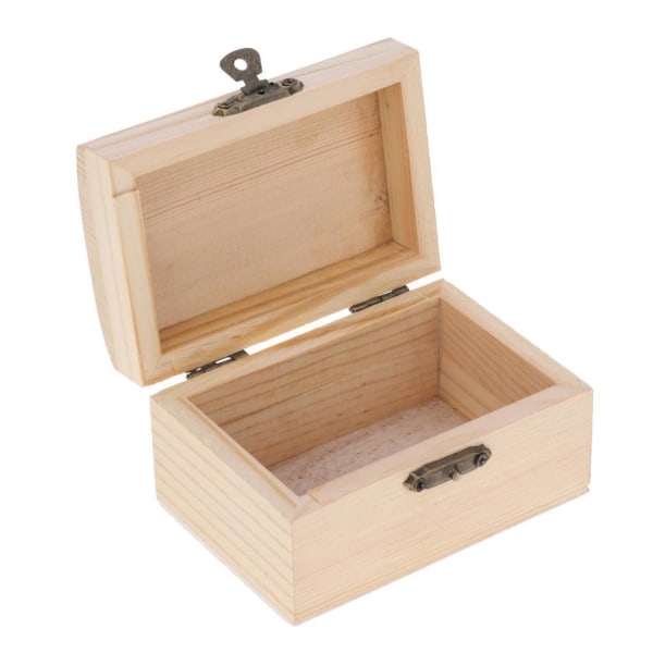 1/2 trä smyckeskrin Vanligt oavslutat case Natural 9.5×6.5×5.5cm 1Set