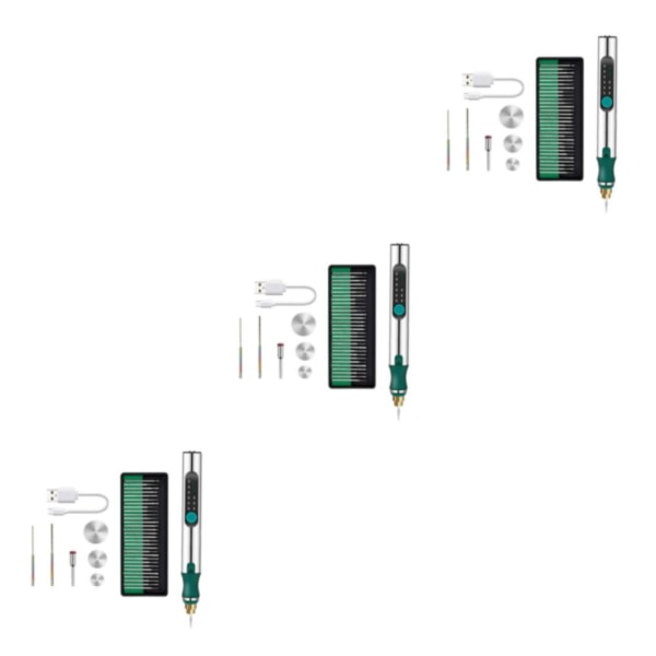 1/2/3/5 Metallsmyckengravering Pen Kit sladdlös mikrogravör 3PCS