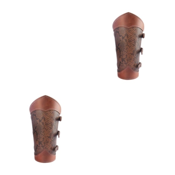 1/2 Knights För Bågskytte Medieval Bracer Arm För Armor Cuff Coffee 21.5x14.5cm 2Set