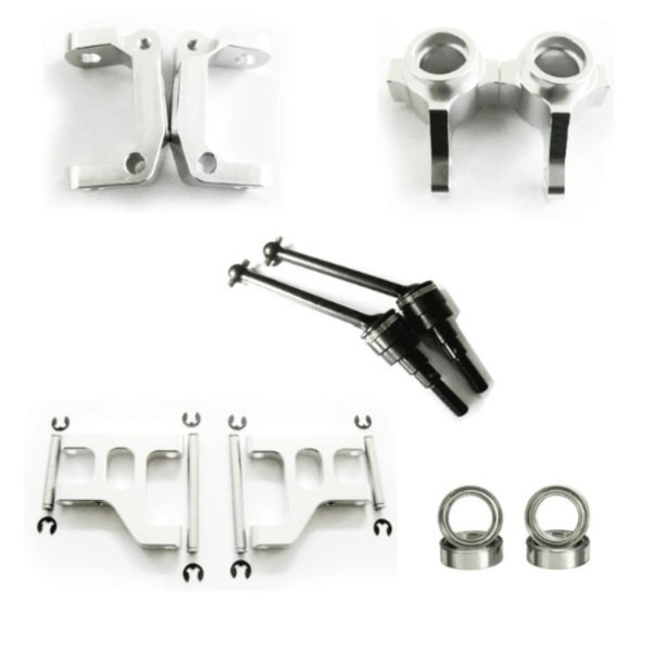 RCGOFOLLOW främre bakre portalaxel DIY Kit CNC bearbetad Rc fram Silver