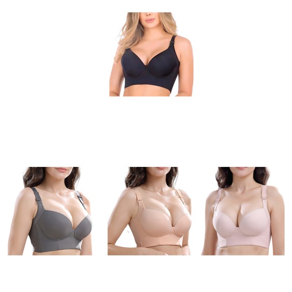 1/2/3 Dam Deep Cup BH Shapewear Ryggstängning Sexiga underkläder Skin color ABS 34 1 Pc