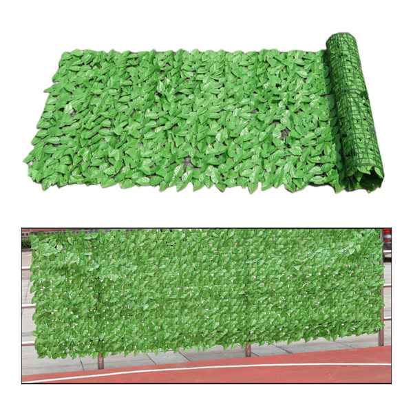 Konstgjorda Faux Leaf Sekretess Staket Skärm Hedge Trädgårdsdekor B(50x300cm) 19.65x117.9 Inch