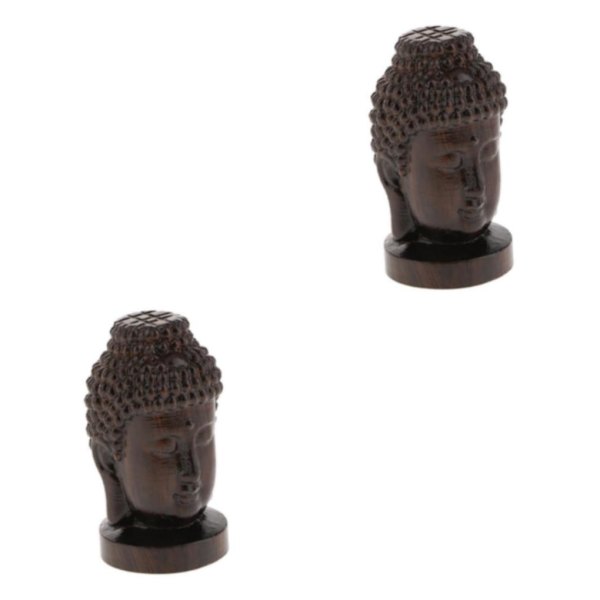1/2/3/5 Trä Buddha Staty Staty Indien Staty Craft Ornament Buddha Head 2Set