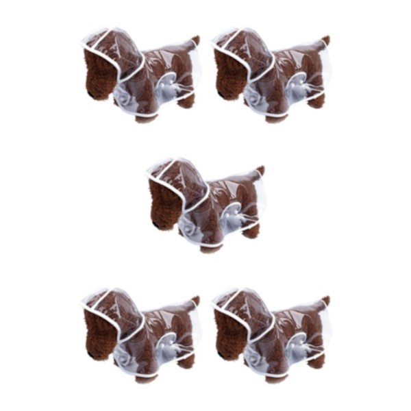 1/2/3/5 valp vattentät regnkappa för husdjur - dubbla radspännen White Frame XS 5PCS