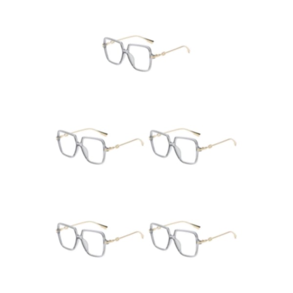 1/2/3/5 Fashionabla för snygga kvinnor Anti-Blue Light Glasögon Gold grey frame 5Set