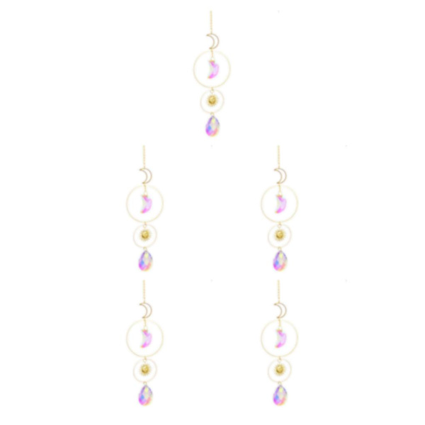 1/2/3/5 Crystal Balkong Fönsterhängande Dekor Vägg Rainbow Maker Model 3 40cm 5Set