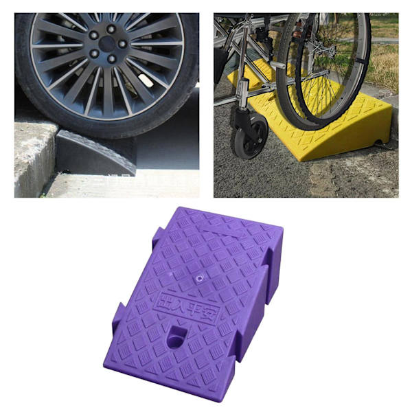 Halkfri bärbar trottoarramp Tröskelramp för rullstol Trottoarramp Purple 16cm