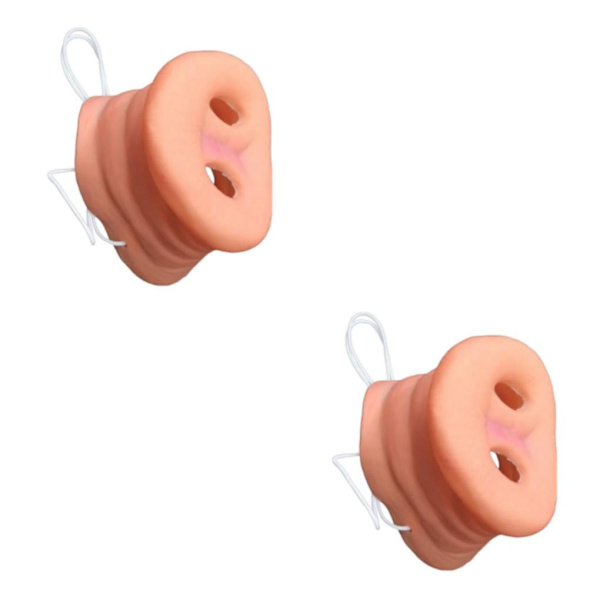 1/2 rolig grisnäsa med elastisk bandnos för Halloween-semestern 2Set