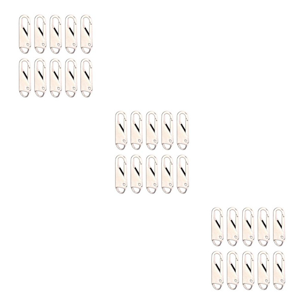 1/2/3/5 10 st För Zipper Pull Replacement Metal För Zipper Silver 10 pcs 3PCS