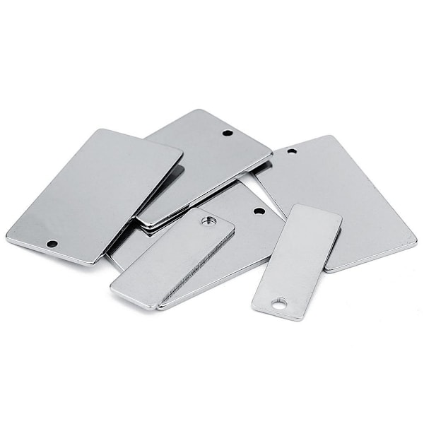 1/2/3/5 10 bitar metall platt rektangel blank stämpling För Silver 18x32mm 1Set