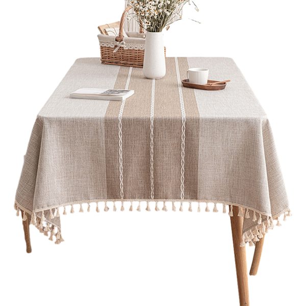 1/2 Elegant och tålig duk för hem och restaurang Beige 135*135cm,1 2PCS