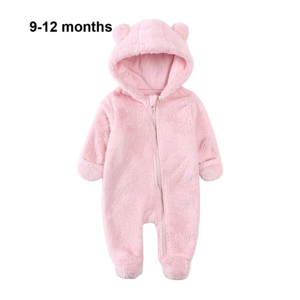 Varm och lätt att bära Baby Vinter Jumpsuit med Luva Lämplig light pink 9-12months