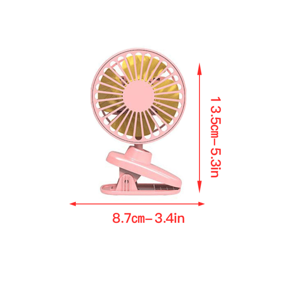 Clip on Fan Delicate Simple Mute Household Cool Tool Justerbar Pink