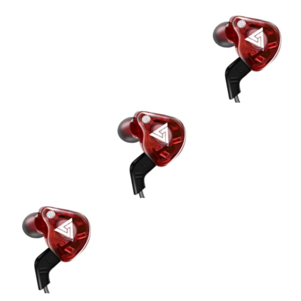 1/2/3/5 För QKZ AK6 In Ear 3,5 mm sporthörlurar med mikrofon Red 1.2m 3Set