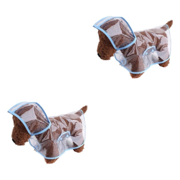 1/2/3/5 valp vattentät regnkappa för husdjur - dubbla radspännen Blue Frame S 2PCS