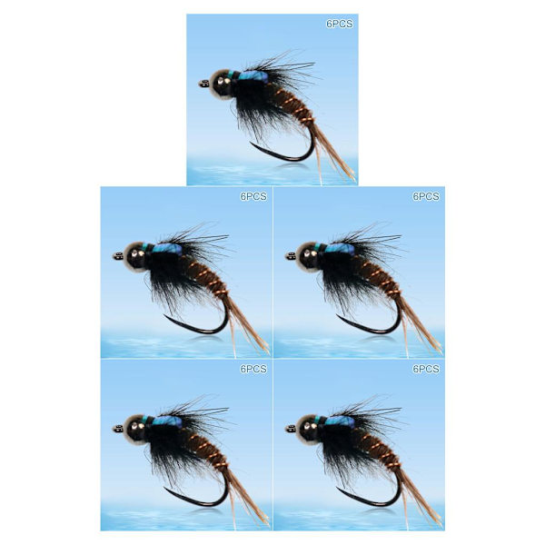1/2/3/5 6 st 8 1012 flugfiskeflugor Premium Tungsten Bead Head 8# hook 6 pcs 5PCS