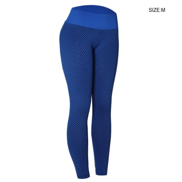 Kvinnor Tränings Leggings Dam hög midja Fitness Yoga Sport Blue/M