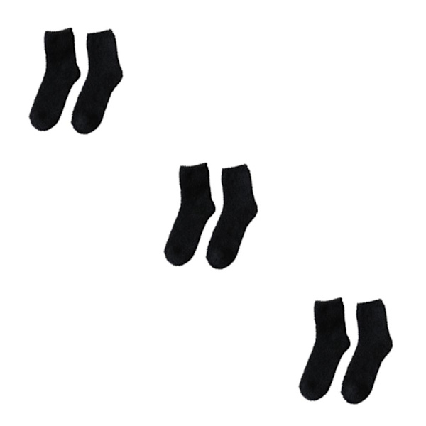 1/2/3/5 10 stycken extra tjocka och elastiska mjuka strumpor Black 3PCS