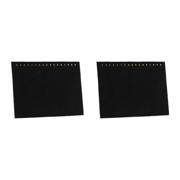 1/2 17 Hook Halsband Smycken Display Stand Pad Fack för Shower Black 30x37cm 2Set