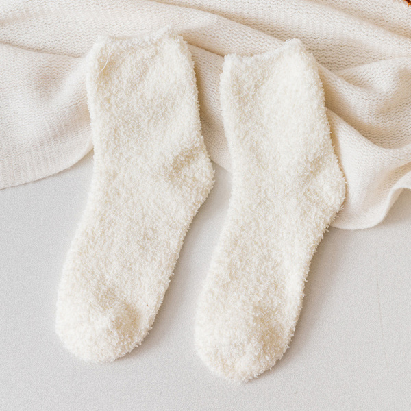 1/2/3/5 10 stycken extra tjocka och elastiska mjuka strumpor White 5PCS